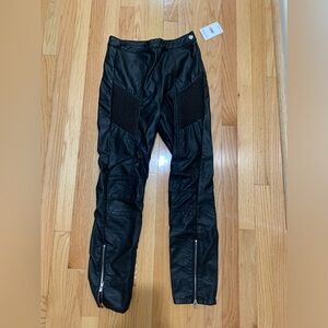 FREE PEOPLE FAUX LEATHER BLACK PANTS